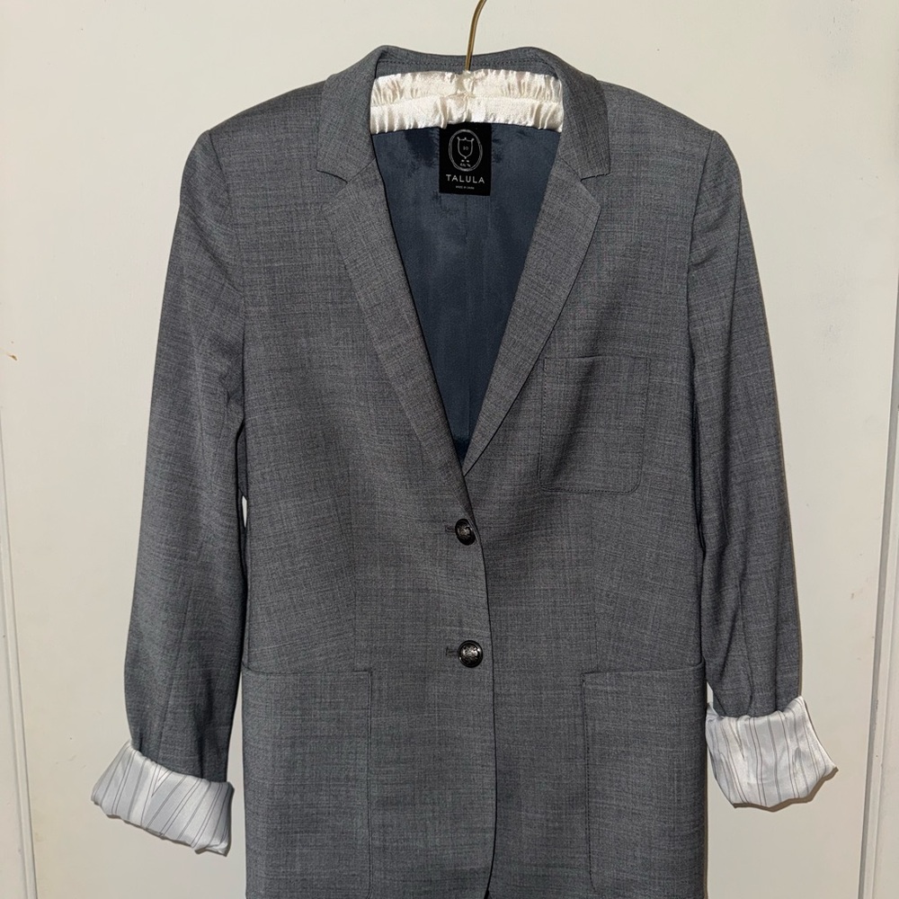 Talula Gray Tailored Blazer with Notched Lapels